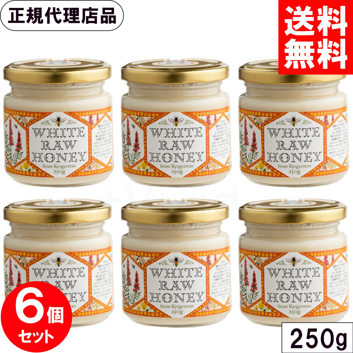 ＼マラソン限定クーポン配布中／ キルギスの白いはちみつ 250g x6個セット 非加熱 天然 生はちみつ ローハニー クリーミー 蜂蜜 高原 キルギス 白いはちみつ 白はちみつ ハチミツ エコチャージジャパン まとめ買い 全国送料無料