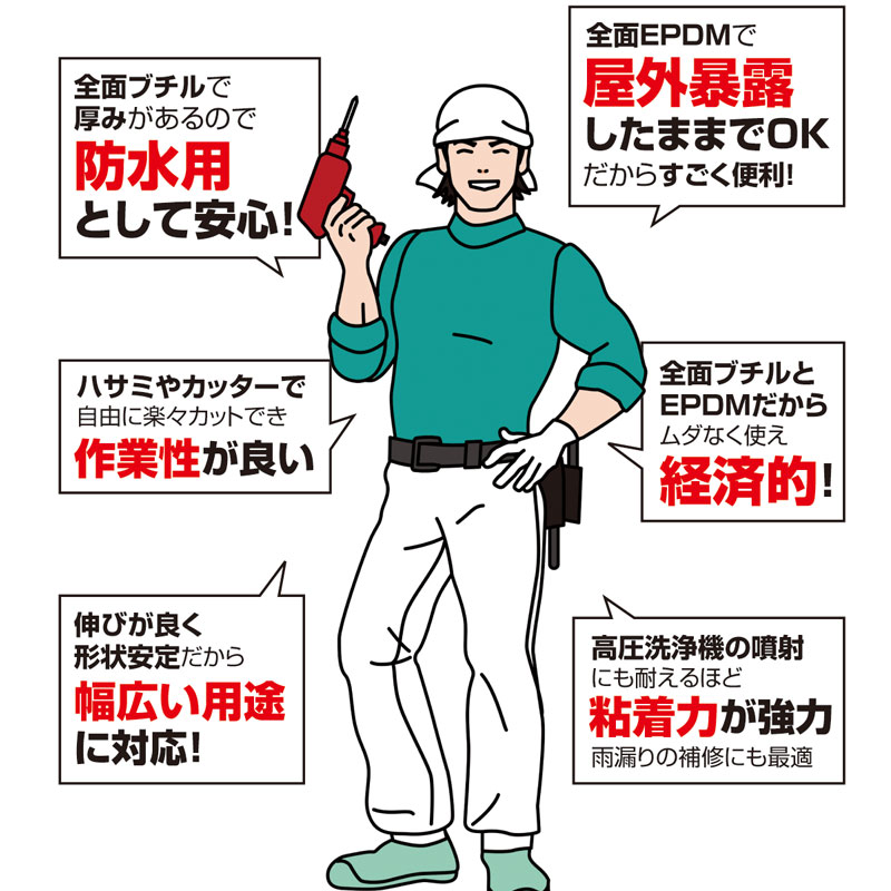 【代引不可】万能防水伸縮シートファストフラッシュ2.5mx28cmブラック全面ブチル接着剤不要雨漏り簡単施工タイセイ