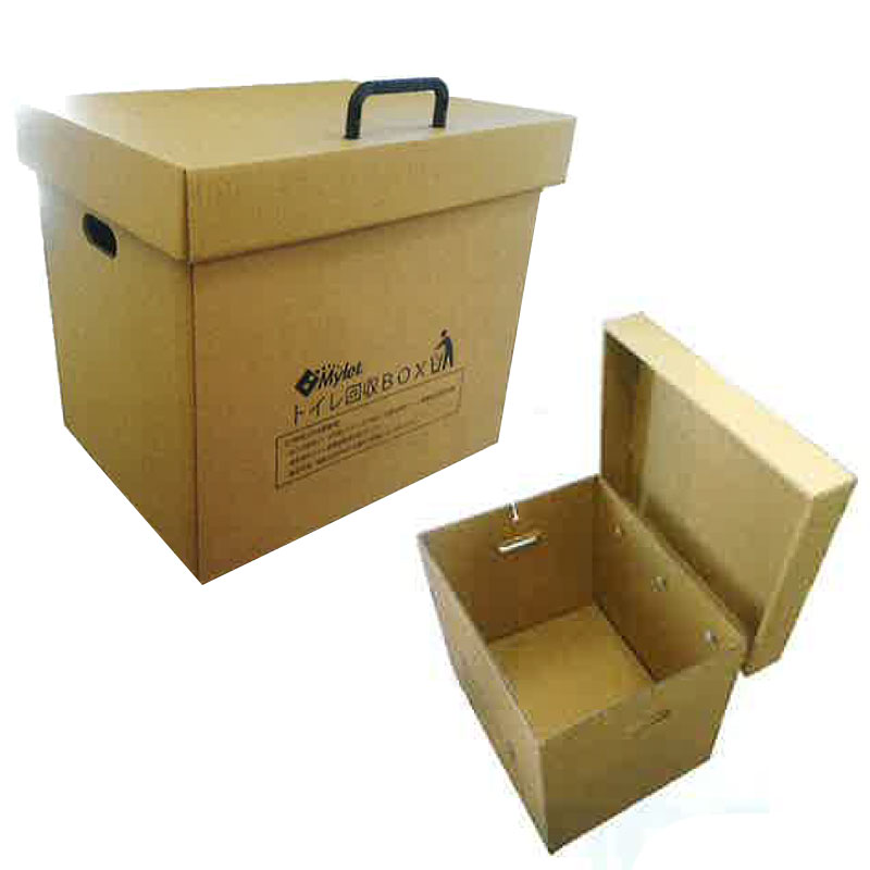 【代引不可】ダンボールボックス トイレ回収BOX 組立式 マイレット 290x310x410 PP 災害 緊急 アウトドア 簡易トイレ Mylet コT
