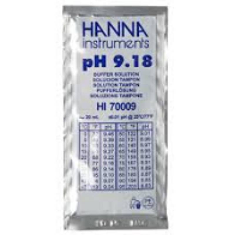スタンダードタイプ 1回使い切りタイプ HI 70009C pH9.18 20mL×25袋 NIST英文証明書付き ハンナ カ施 代引不可
