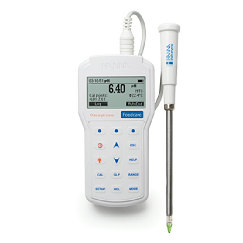 チーズ用 pH/ ℃計 HI 98165 プロフェッショナルタイプ pH計 ORP計 測定 計測 ハンナ カ施 代引不可