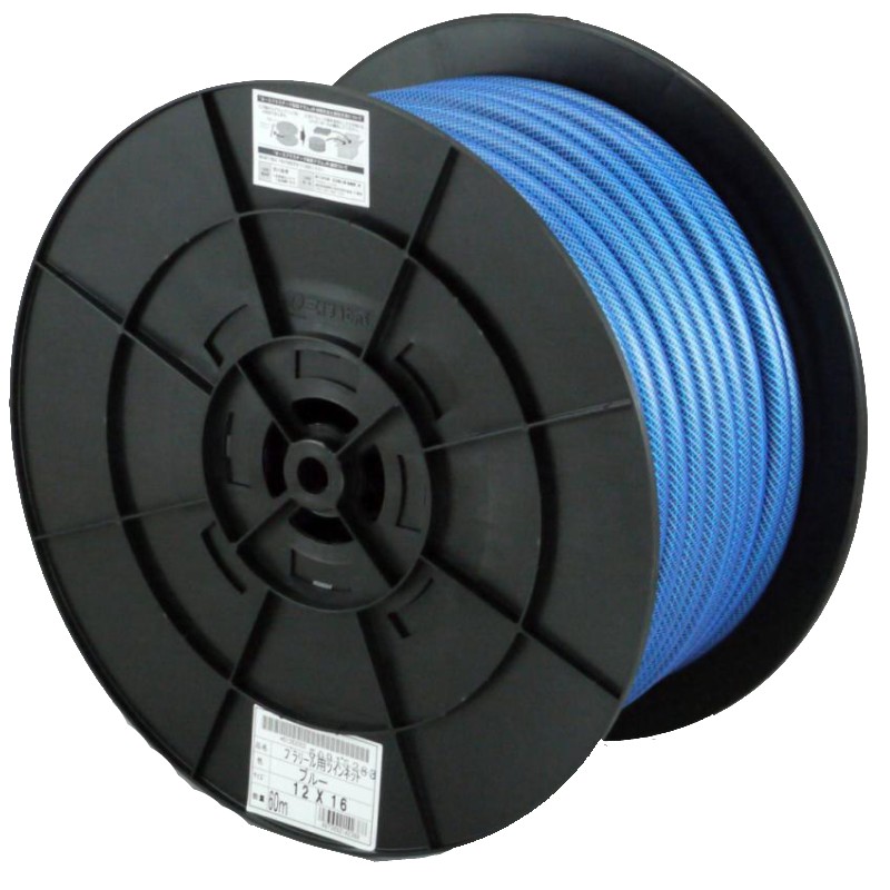 プラリール用交換ホース 60m 内径12mm 外径16mm PR-1216D60B ブルー 最高使用圧力1.1Mpa 糸入り二重管ホース 散水 給水 三洋化成 吉K 代引不可
