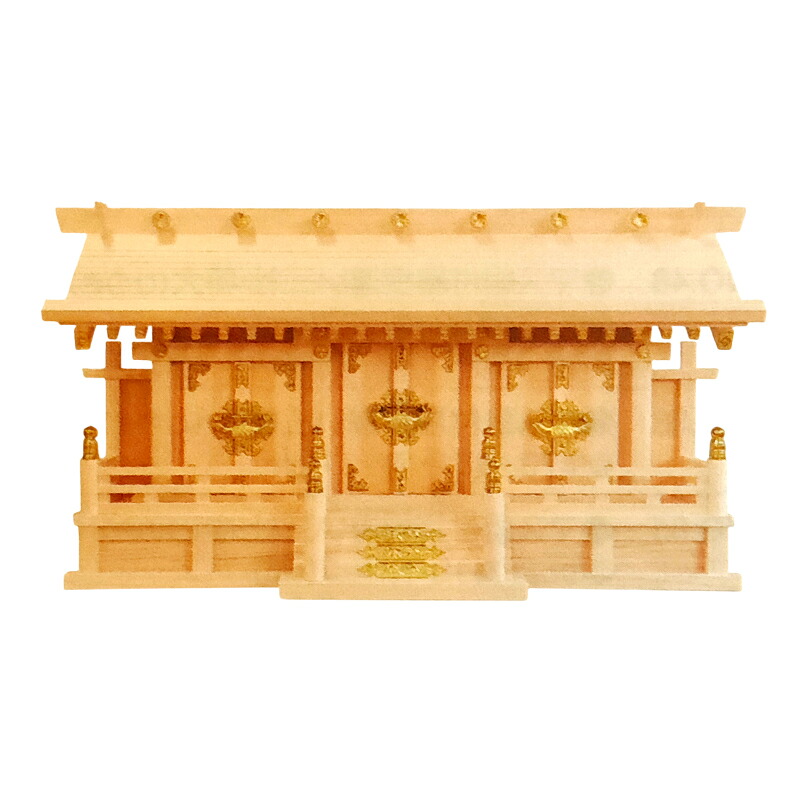 神棚 新寸通し屋根三社 ひのき NO.172 巾57×高30×奥行18cm 神様 神具 榊 お供え物 祈祷 御神木 祀り 納め 奉納 早川産業 代引不可