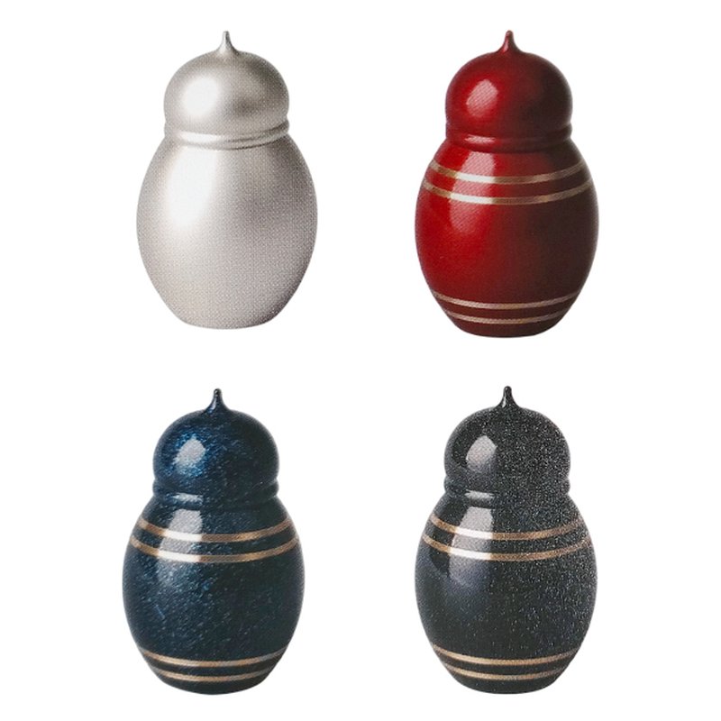 ミニ壹 真鍮製骨壺 心 49&times;H80 銀 赤暁 碧 黒影 仏具 後飾り 葬祭 用品 仏前 日本製 葬祭 慰霊 葬儀 ハK 代引不可｜プラスワイズ建築店