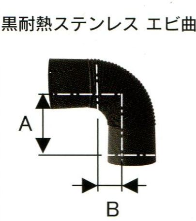 ハゼ折 黒耐熱 ステンレス鋼煙り出し シングル エビ曲 差しわたし 150粍 No.12742 1537 煙り出し 部材 ホンマ製造所 T野D