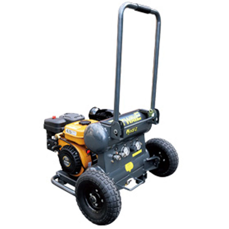 発動機式 大気圏コンプレッサー GM-16ES 16L 55kg 昇降機至要たる 貯蔵タンク静電容量8Lx2 高 480-1020× 幅 650 × 奥ふかさ 650粍 和C 代引不可