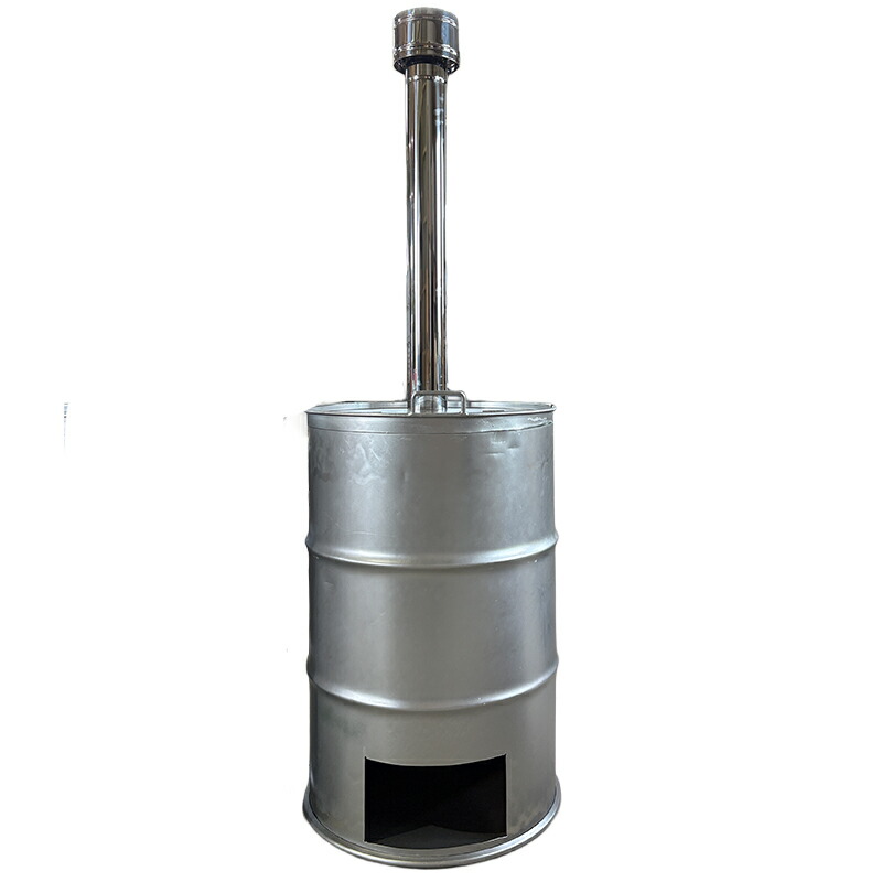楽天市場】ドラム缶焼却炉フタ付き 下小窓蝶番蓋付 煙突なし 200L