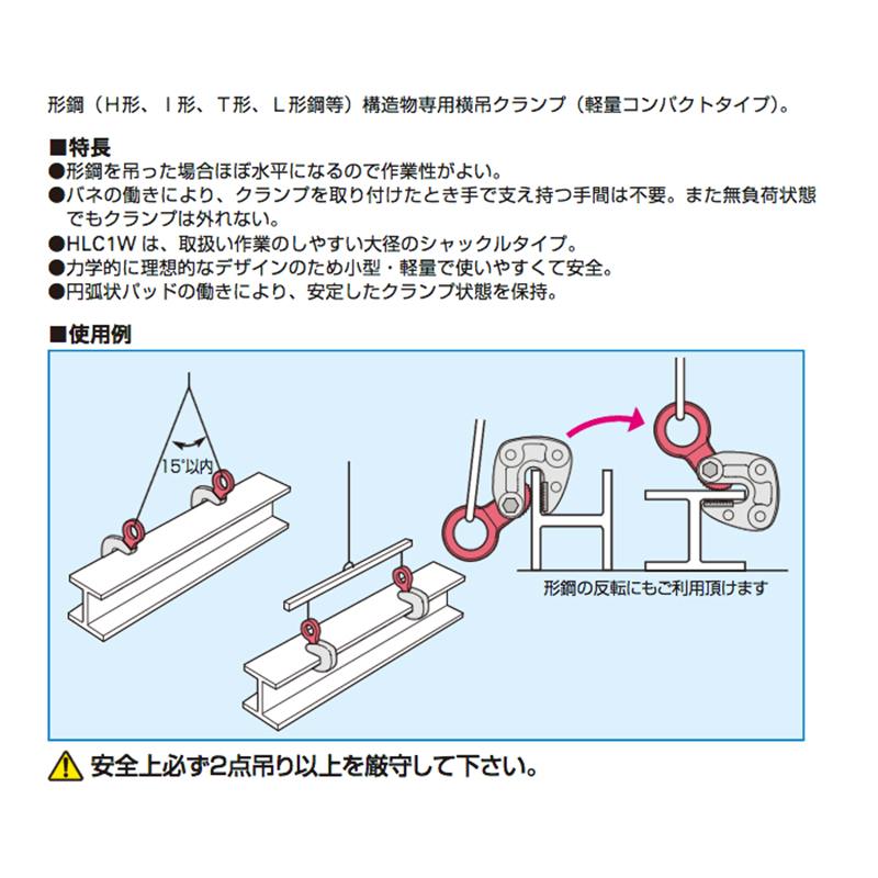 マーケティング スーパー 横吊クランプ ハンドル式 HLC0.5H r20 s9-831