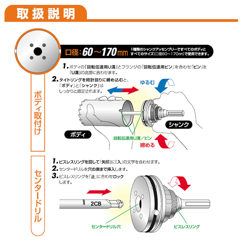 最も優遇 □ユニカ 多機能コアドリルUR21 乾式ダイヤ90mm ボディ 替刃