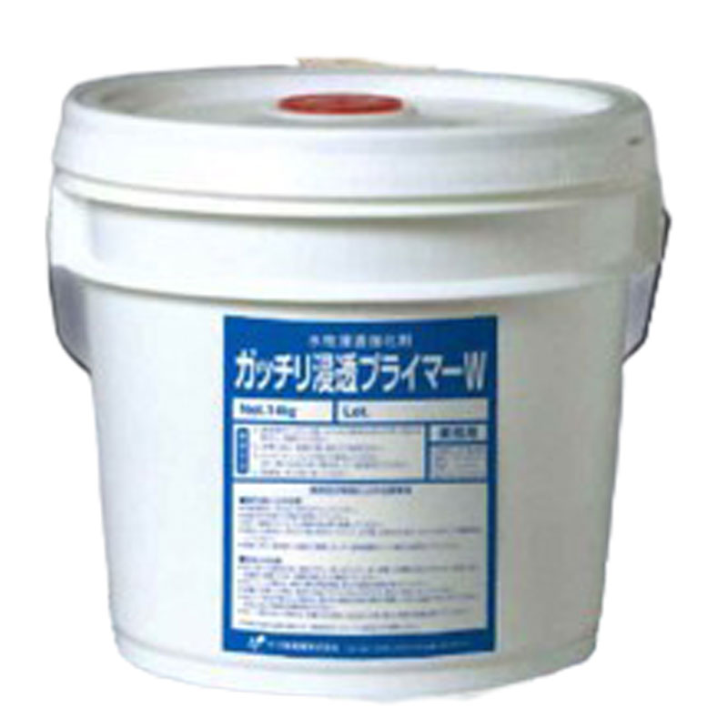 水性浸透強化剤 ガッチリ浸透プライマーW 14kg 無機質下地専用 弱った下地をがっちり固める ヤブ原 共B 代引不可 17,118円