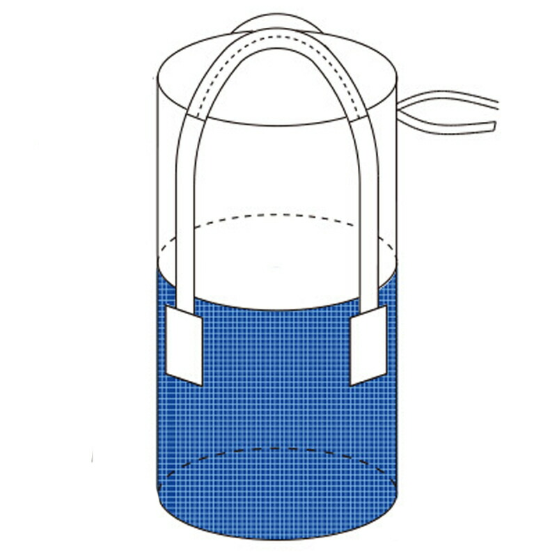 フレコンバッグ 100L 10枚入 青色／オレンジ色 500KR BO 500x500粍 耐荷重100kg ふくなが 代引不可