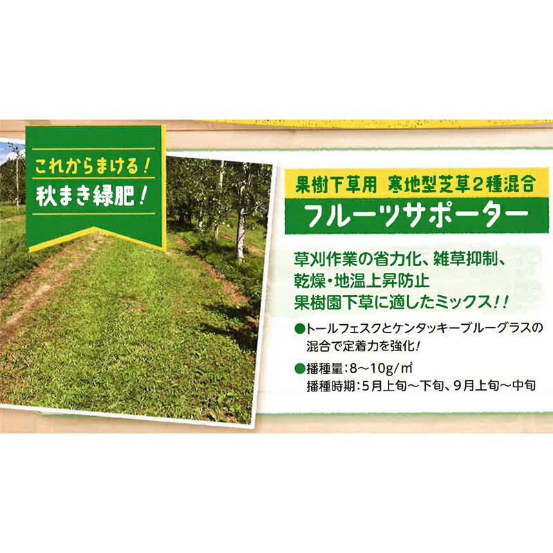 種 10kg フルーツサポーター 果樹下草用 寒地型芝草 秋まき主体 酪農 畜産 緑肥 牧草 タキイ種苗 米s 代引不可 Painfreepainrelief Com