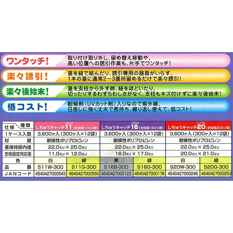 楽天市場 しちゅうキャッチ 20 直径20mm 300個 色指定不可 イボ竹 用 支柱 ワイヤー棚 誘引 用 シーム カ施 Z 農業用品販売のプラスワイズ