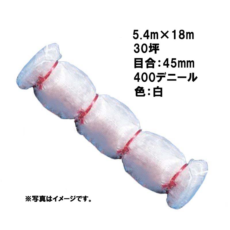 【4/30までエントリーで最大100%Pバック】50本 国産 防鳥網 5.4m×18m 30坪 45mm 目合 400デニール 白 防鳥ネット 小商 北海道不可 代引不可