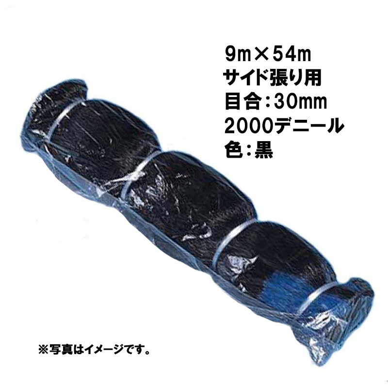 【4/30までエントリーで最大100%Pバック】2本 国産 防鳥網 9m×54m サイド張り用 30mm 目合 2000デニール 黒 防鳥ネット 小商 北海道不可 代引不可 31,120円