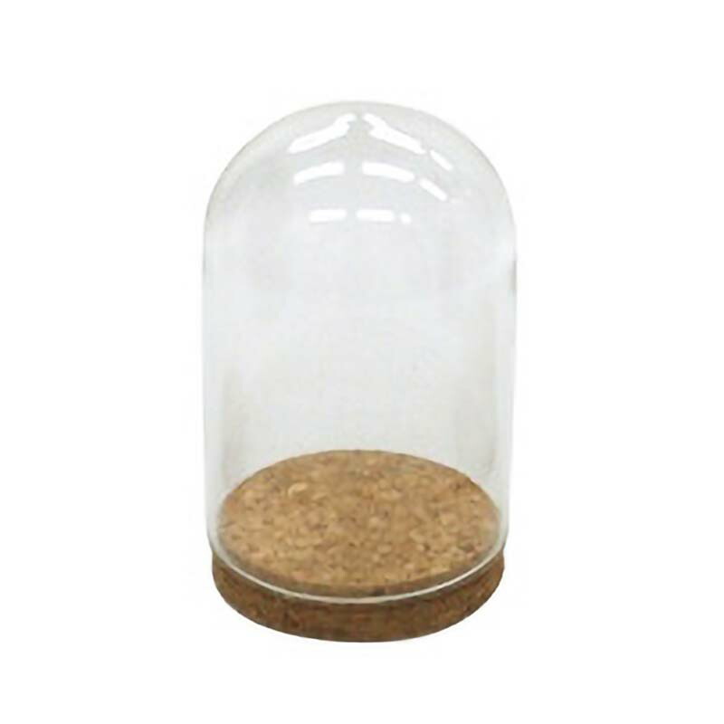 【4/30までエントリーで最大100%Pバック】6個 ガラス ドーム・ウィズ・コルク Glass Dome with Cork 777-431-000 直径7.5×12cm フラワーベース コルク 花材 花器 花瓶 アレジメント 松K 代引不可