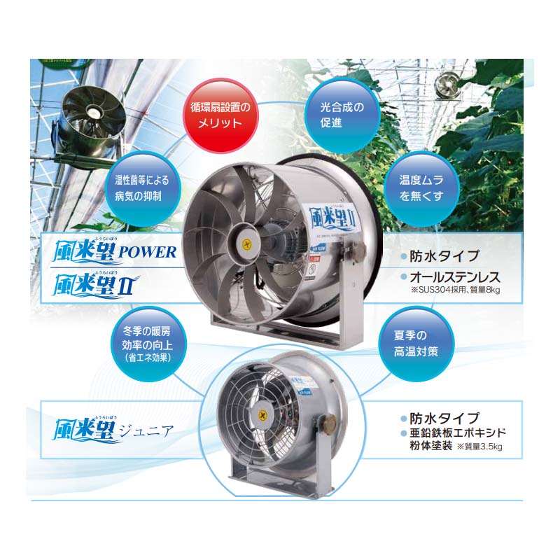 風来望パワービニールハウス内循環扇ハウス資材日農工業カ施個人宅配送不可代引不可