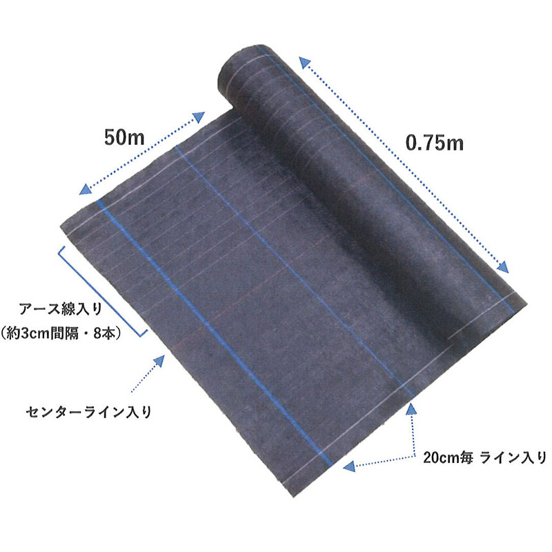 【4/30までエントリーで最大100%Pバック】電気柵用防草シート アグリアースシート 0.75m×50m 黒 AS1515 日本ワイドクロス 防草 防獣 日A 個人宅配送不可 代引不可
