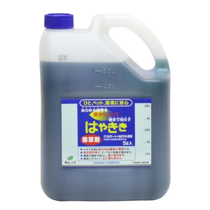【7/1～最大100%Pバック抽選で要エントリー】除草剤 はやさき 5L 4本入 液剤 非農耕地用 雑草対策 早S 代引不可｜農業用品販売のプラスワイズ