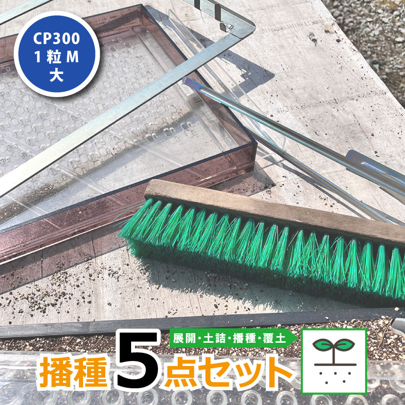 【4/30までエントリーで最大100%Pバック】播種5点セット CP300 1粒M-大 チェーンポット用 展開串 土詰ブラシ 展開枠 ポットプレート ポットシーダー 播種セット 種まき ニッテン 日本甜菜製糖 タS D