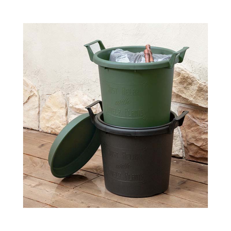【90個】グロウコンテナ18型ブラック大和プラスチック1.8L200×170×H155mmプランター丸型ポット黒鉢タ種【代引不可】