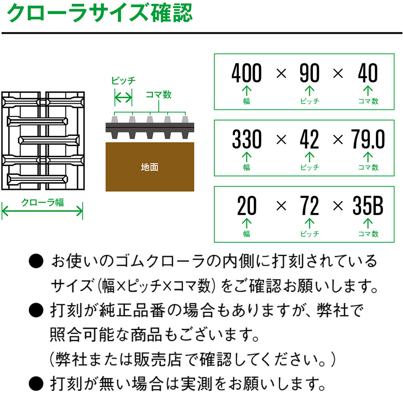 すぐ発送可能! 【要在庫確認】東日 コンバイン用ゴムクローラー ...