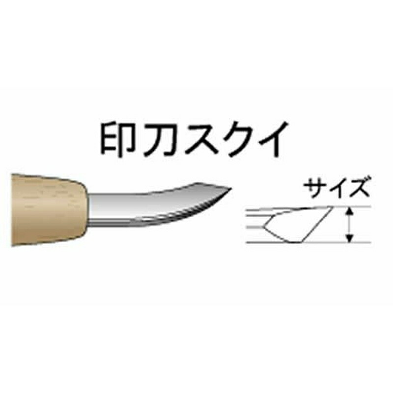 ハイス鋼彫刻刀印刀左スクイ7.5mmサクラ柄刃物職人家具木工木彫道具道刃物工業三冨Dup