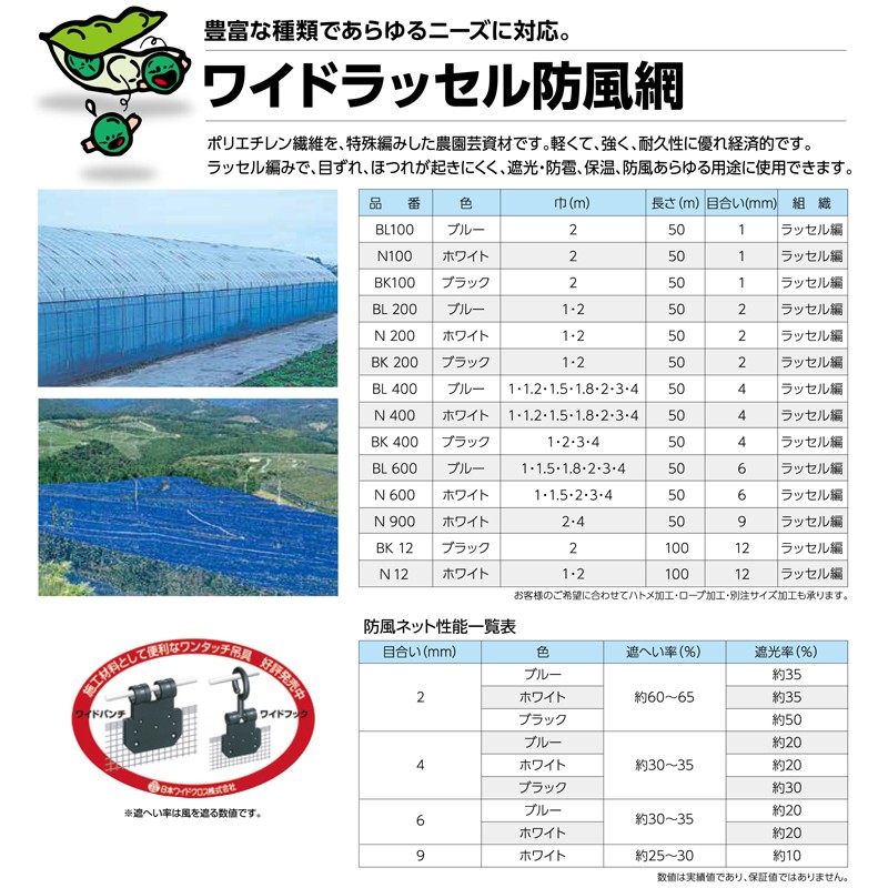 防風ネット 4mm目 2m×50m シルバー