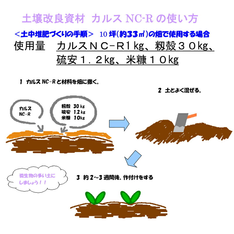 数々の賞を受賞 土壌改良資材 カルス NC-R 1kg×20袋 リサール酵産 発根促進 肥料 農園 園芸 微生物 土づくり 土壌 改良 自然薯にも  代引不可 fucoa.cl