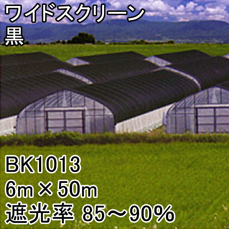 個人宅配送不可 6m × 50m 黒 遮光率85〜90% ワイドスクリーン 遮光ネット BK1013 寒冷紗 日本ワイドクロス タ種 代引不可