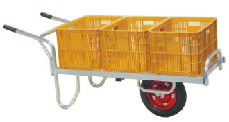 ハラックス コン助 軽銀製 平形手押し車 CN-60D 20kg容れもの3個用 防J 人間宅送りとどける不可 代引不可