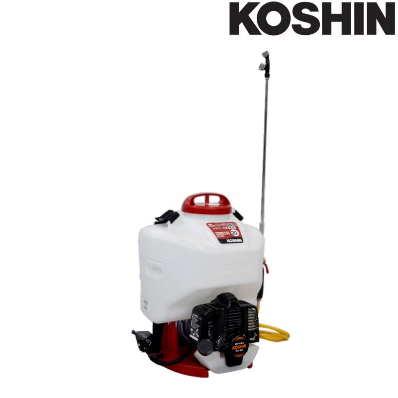 発動機動噴 カスケード式 (低圧) ES-20C 電気容量20L 縦型二頭口 / 泡状除草噴口 掛け目6.3kg 工進 KOSHIN 背負式 防疫 除草 拡散させる シB 代引不可 ガーデニング・農業-噴霧器-ガーデニング機器