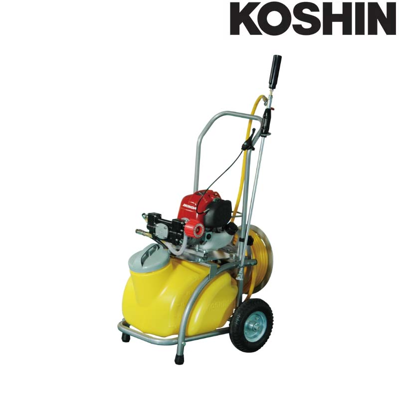 発動機式小型動噴 MS-ERH25TH85 導管8.5粍径 20m 25Lタンクキャリー付 4循環過程発動機 掛け目22kg 工進 KOSHIN 除草 扱き散らす シB 代引不可