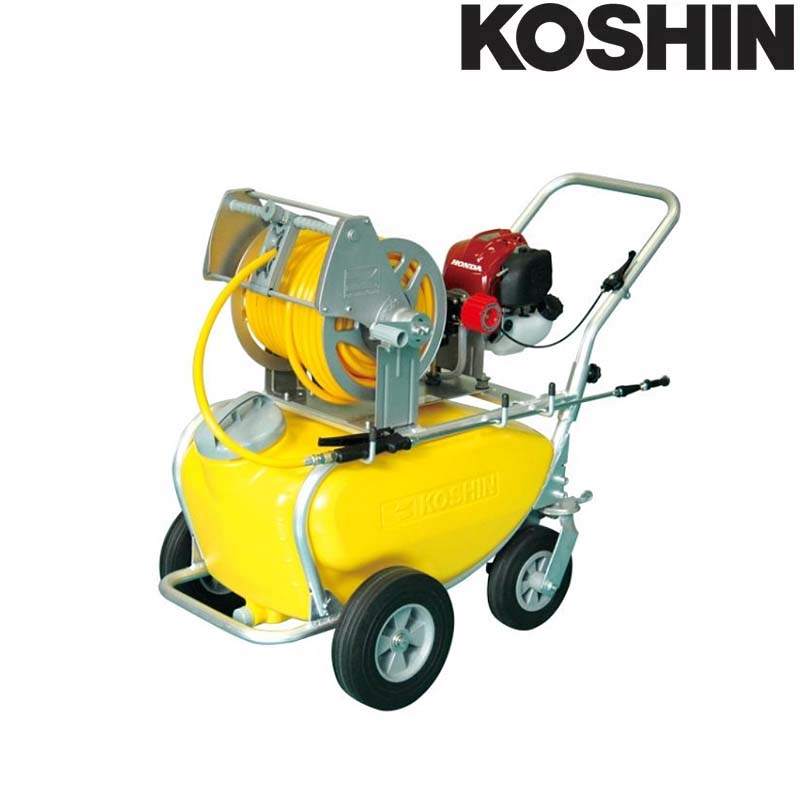 発動機式小型動噴 MS-ERH50TH85 導管8.5粍径 50m 50Lタンクキャリー付 4循環過程発動機 掛け目40kg 工進 KOSHIN 除草 扱き散らす シB 代引不可