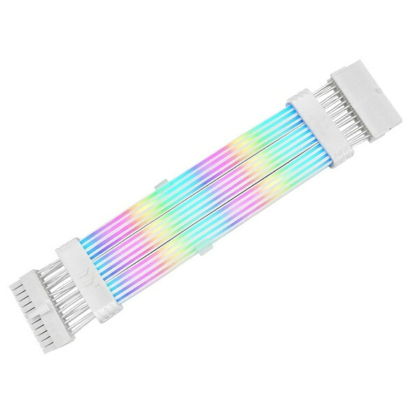 Thermaltake AC-081-CN6NAN-A1 電源ケーブル Tt Mod 24 pin ARGB Snow Cable|PLUSYU堂