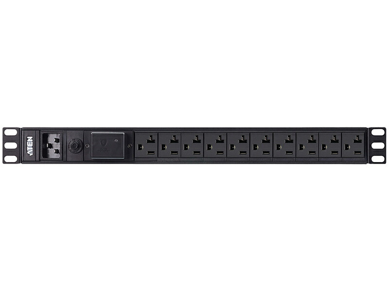 ATEN PE0210SA 仕合わせ用ワット数水道栓（1U/ 100V/ 20A/ NEMA手合い 10界面/ サルゼ保護すること電気回路付き添い人）