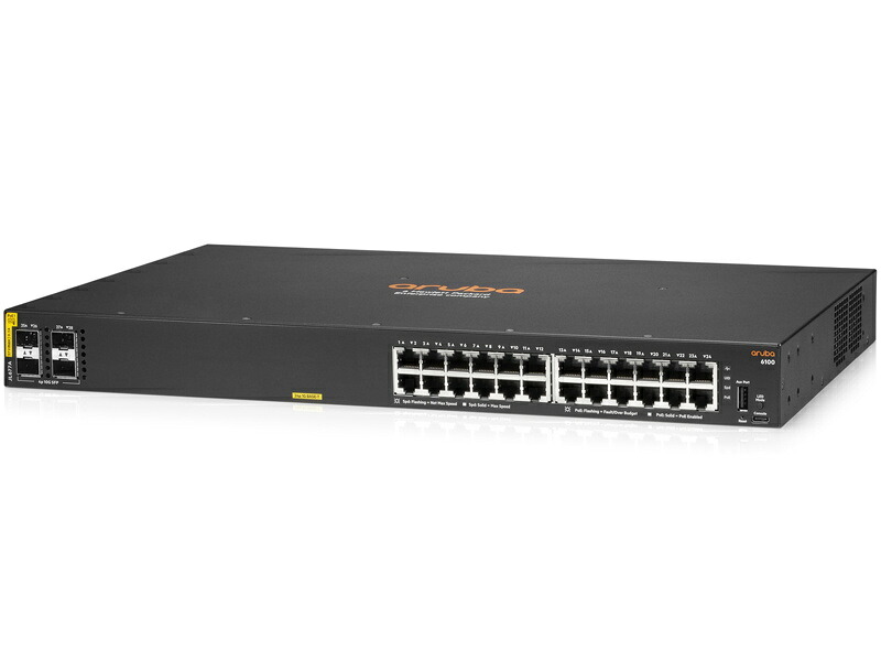 HP JL677A#ACF HPE Aruba Networking CX 6100 24G Class4 PoE 4SFP+ 370W Switch