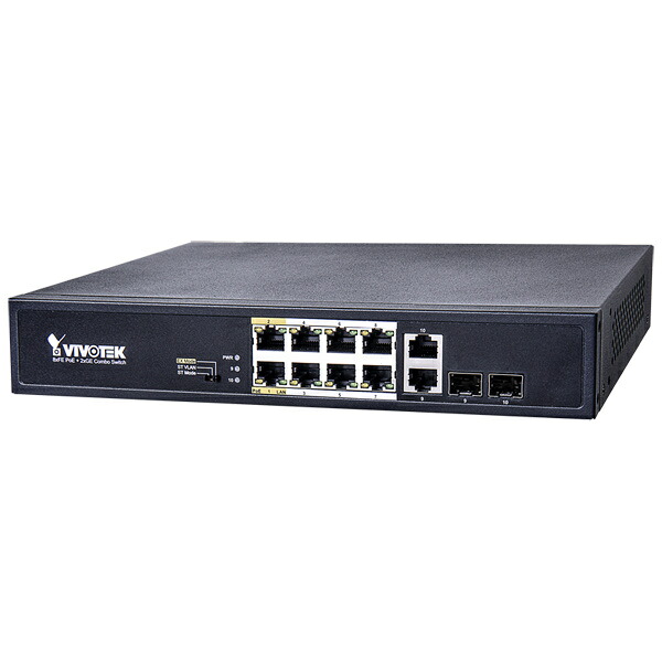 VIVOTEK INC.. AWFGT100D120 AW-FGT-100D-120 8ポート PoEスイッチ (8P FE PoE + 2P GbE) (PoE+対応)(EXモード対応)|PLUSYU堂