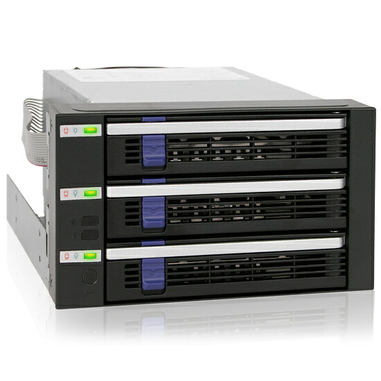 ICY DOCK MB153SP-B ICYDOCK　5インチベイ2段に3.5インチHDDx3台搭載可能SATAモジュールラック スリムモデル