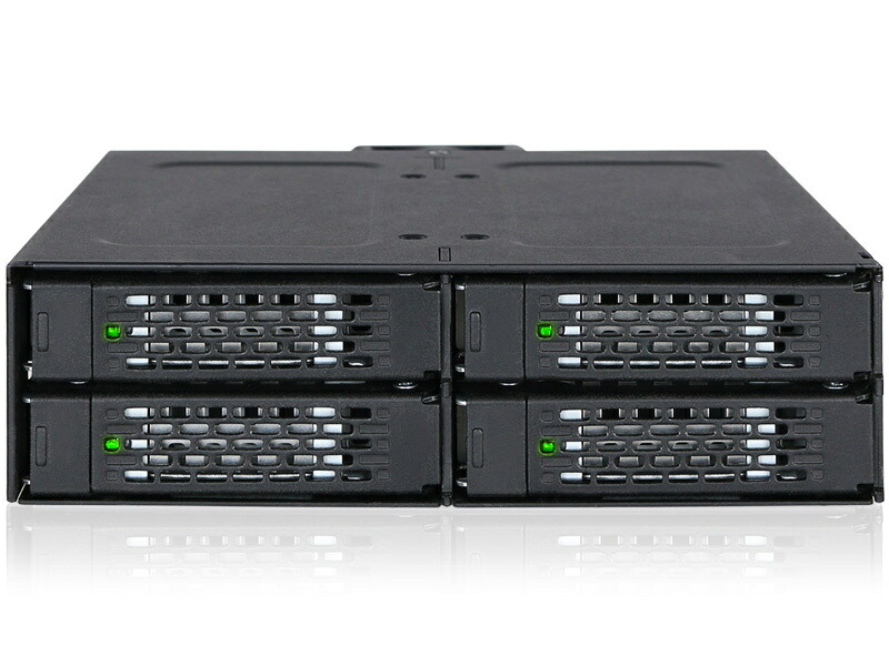 ICY DOCK MB607SP-B ICYDOCK　4x2.5インチSATA SSD/ HDD搭載用リムーバブルケース　5.25インチベイサイズ