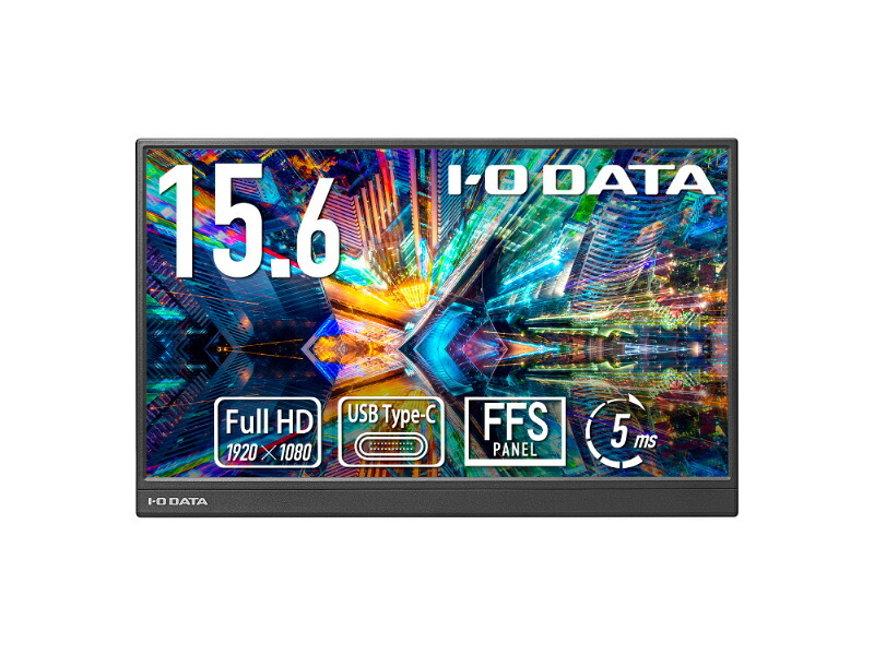 IODATA LCD-YC162HX 移動性見せびらかす 15.6型/ 1920×1080/ HDMI(ミニ)、USB Type-C(DisplayPort Alt Mode)/ 黒いこと/ 金棒引き：なし/ 他愛もないに持ち運べて空間的関係を選ばず御勤め能率脹れ上がる