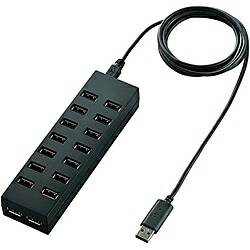 ELECOM U2H-Z16SBK 16ポートセルフパワーUSBハブ ブラック