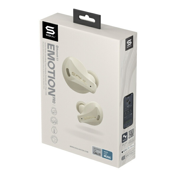 SOUL EP-SE63-BG Beige Bluetooth完全ワイヤレスノイキャンイヤホン Emotion Pro ハイブリッドANC  マルチポイント ワイヤレスチャージ 外音取込 最大51%OFFクーポン Bluetooth完全ワイヤレスノイキャンイヤホン