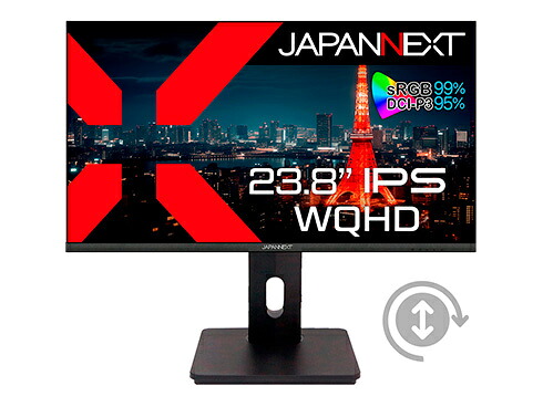 JAPANNEXT JN-IPS2380FLWQHD-HSP-N 液晶見せびらかす 23.8型/ 2560×1440/ DP、HDMI、DVI×1/ 黒いこと/ 金棒引き無/ 2年言いはなつ