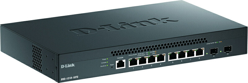 D-Link DXS-1210-10TS/B1 DXS-1210-10TS 10ギガ/ マルチギガビットL2 スマートマネージドスイッチ、10G/ 5G/ 2.5G/ 1G BASE-Tポート×8、10G SFPスロット×2、リミテッドライフタイム保証対象