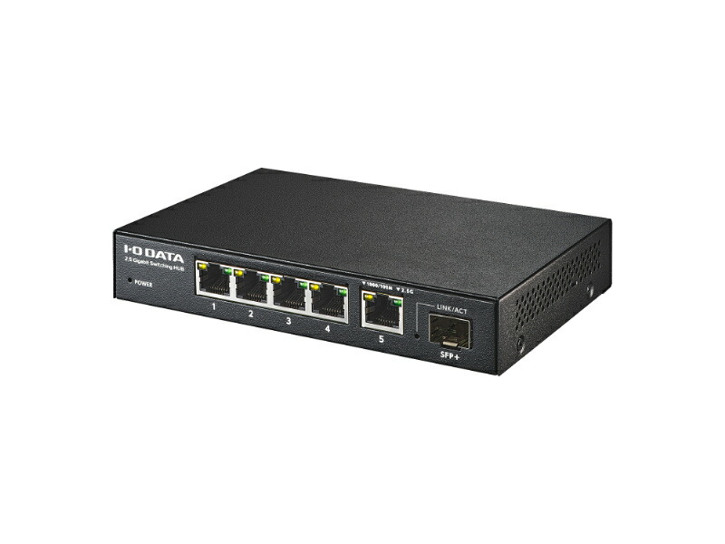 IODATA BSH-QG05 10G対応SFP+搭載2.5Gアンマネージスイッチングハブ 5ポート