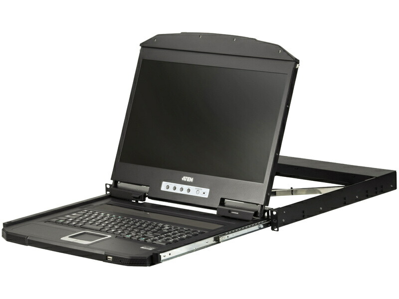 ATEN CL3100NXJJL USB/ VGA対応 シングルスライドLCDコンソールドロワー/ ロングレール