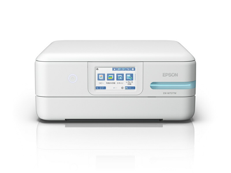 EPSON EW-M757TW A4色合いインクジェット練り合わせる機/ エコ貯蔵タンク積み上げる真似形/ 5色/ 無線電話ローカルエリアネットワーク・Wi-Fi/ 4.3型ワイドタッチパネル/ 白いこと