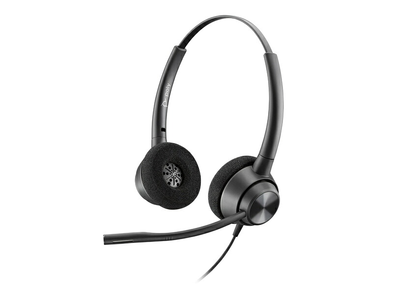 HP 77T26AA Poly EncorePro 320 Quick Disconnect 両耳 有線モデル ノイズキャンセリングマイク搭載 TAA(米国政府・軍向け調達基準)認証
