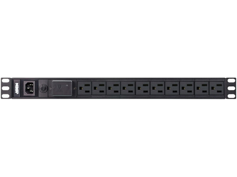 ATEN PE0110SA 1UベーシックPDU（NEMA 5-15R出力、サージ保護機能搭載）